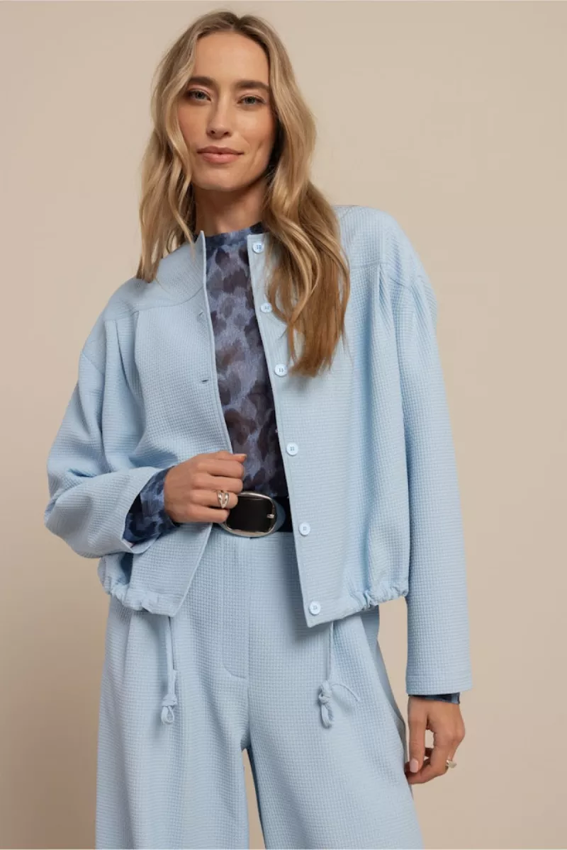 STUDIO ANNELOES-Selma waffle jacket-13586-7000 Pastel blue-LICHT BLAUW