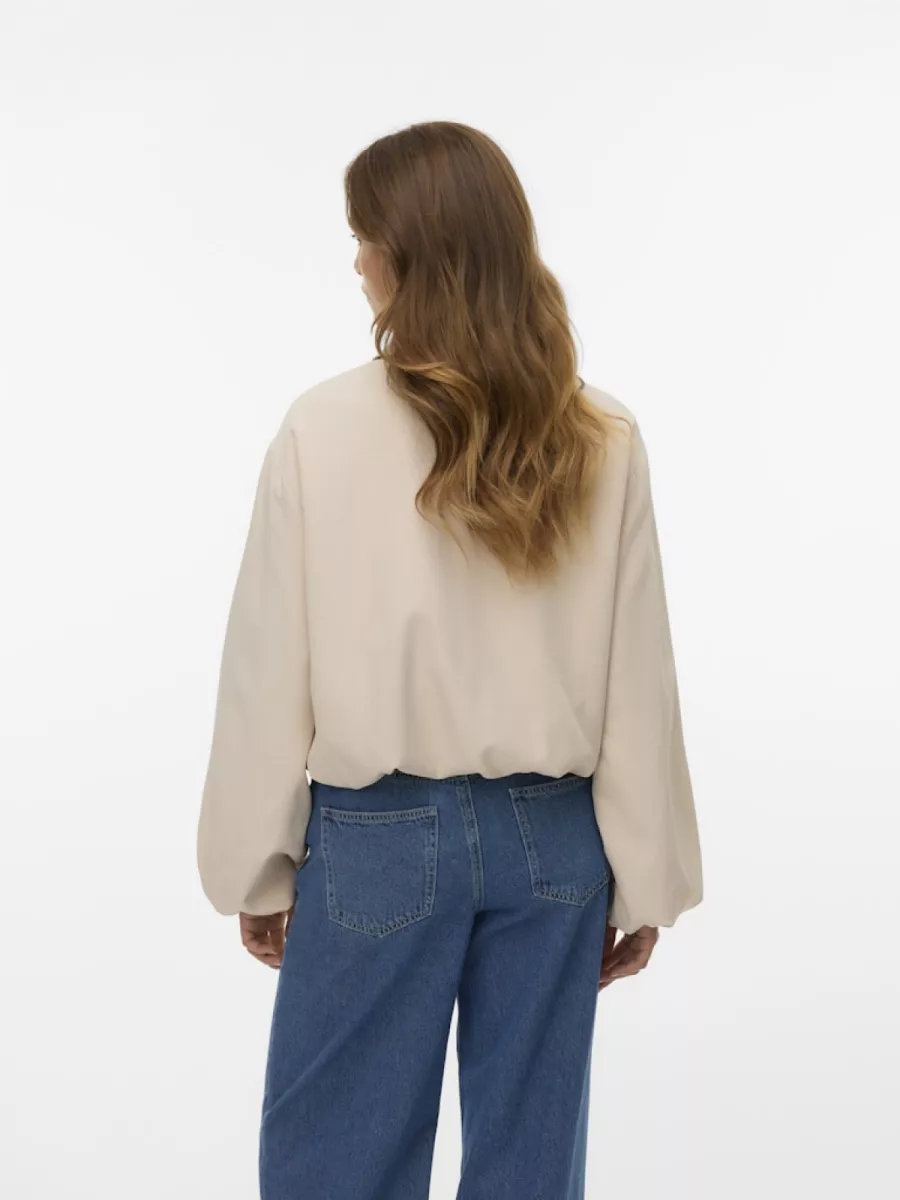 VERO MODA-VMNOVA SHORT JACKET-10339008-Oatmeal-GRIJS MELEE