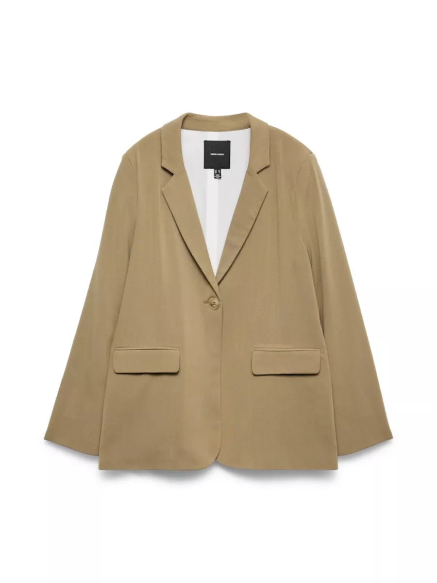 VERO MODA-VMTENA LS LOOSE BACK DETAIL BLAZER-10340016-Kelp-BRUIN