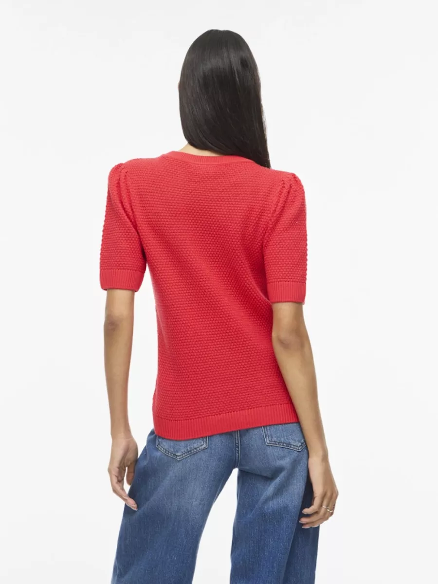 vila-vidalo-o-neck-s-s-knit-top-noos-14084421-hibiscus-rood-5 VILA-VIDALO O-NECK S/S KNIT TOP - NOOS-14084421-Hibiscus-ROOD