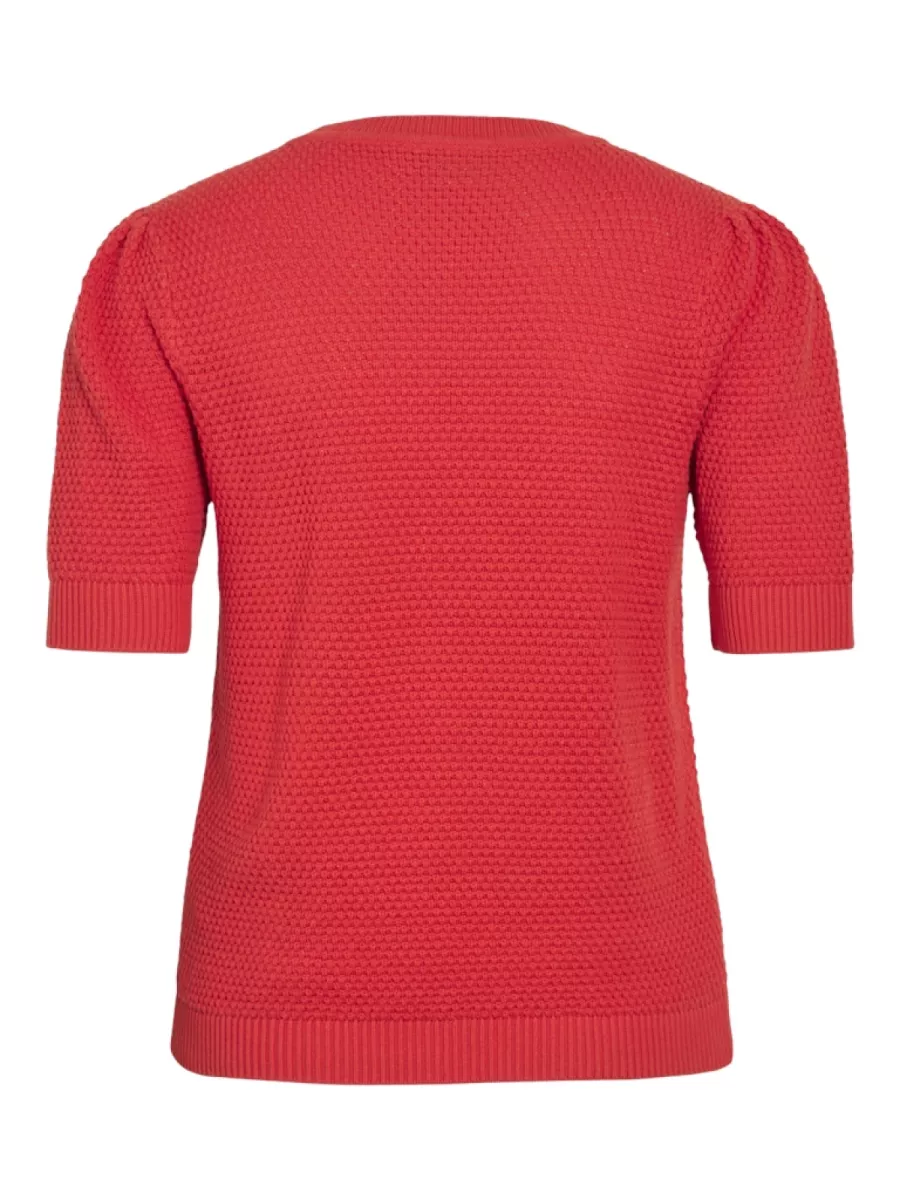vila-vidalo-o-neck-s-s-knit-top-noos-14084421-hibiscus-rood-6 VILA-VIDALO O-NECK S/S KNIT TOP - NOOS-14084421-Hibiscus-ROOD