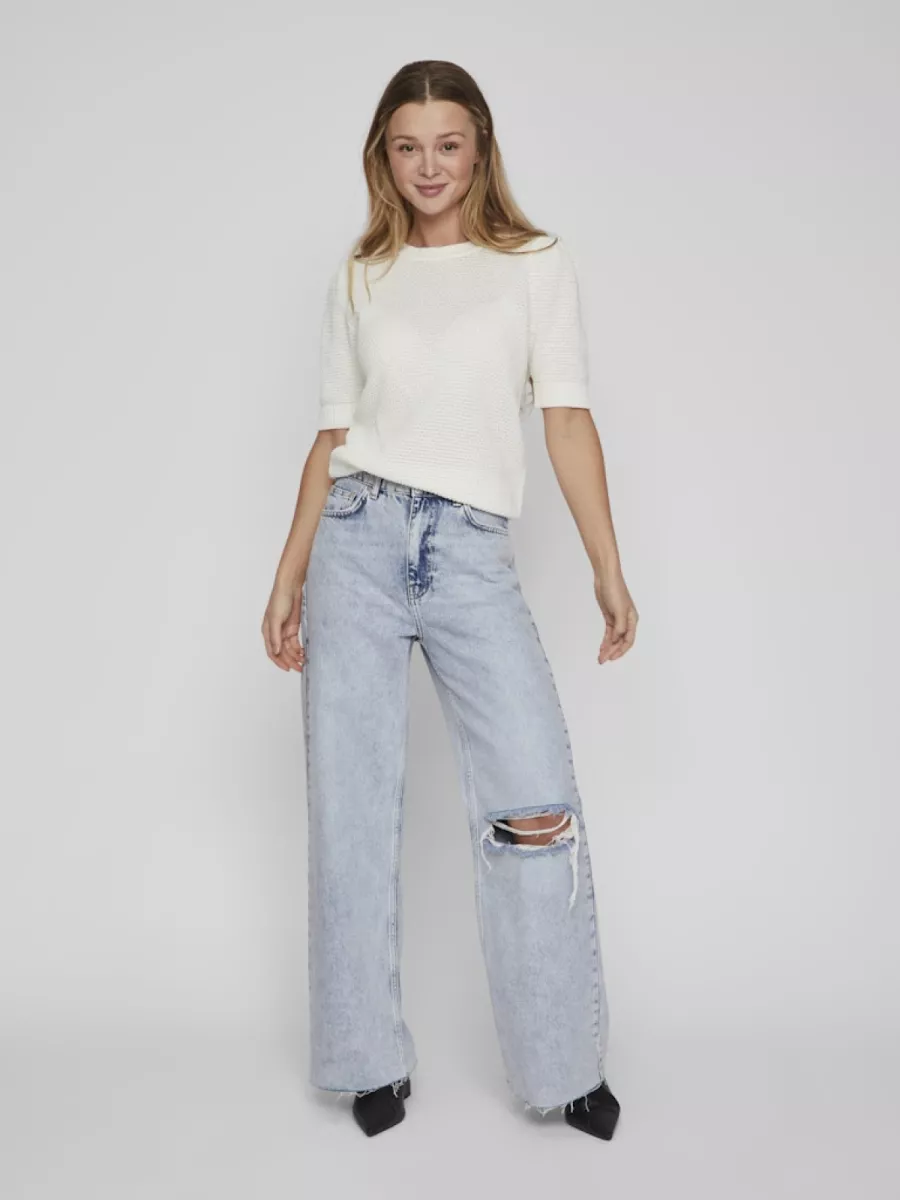 vila-vidalo-o-neck-s-s-knit-top-su-noo-14084421-white-alyssum-wit-4 VILA-VIDALO O-NECK S/S KNIT TOP/SU - NOO-14084421-White Alyssum-WIT