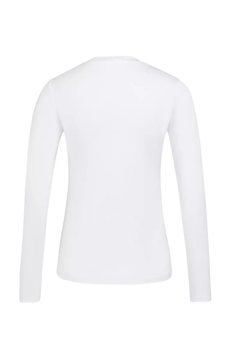 YAYA-T-shirt with long sleeves; Cotton/Elastane-01-719040-N-00000-OFF WHITE