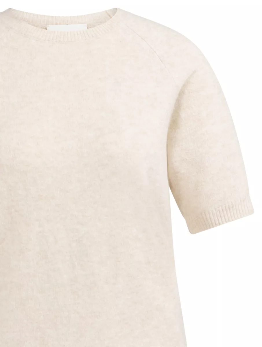YAYA-Zachte trui met korte mouwen; Acrylic/Polyamide/Cotton/Elastane; 990442-01-000458-602-990442-BEIGE