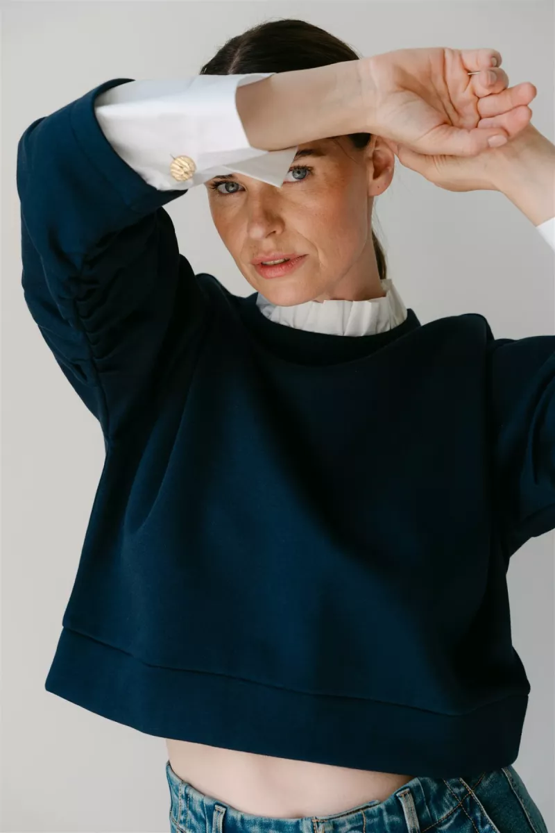 Aimee The Label-Sweater-Elan-Marine-MARINE