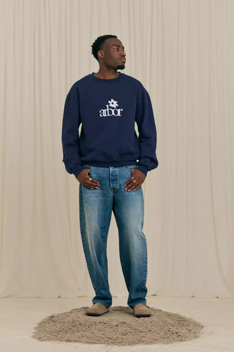 Arbor antwerp--Flower crewneck-Navy-NAVY