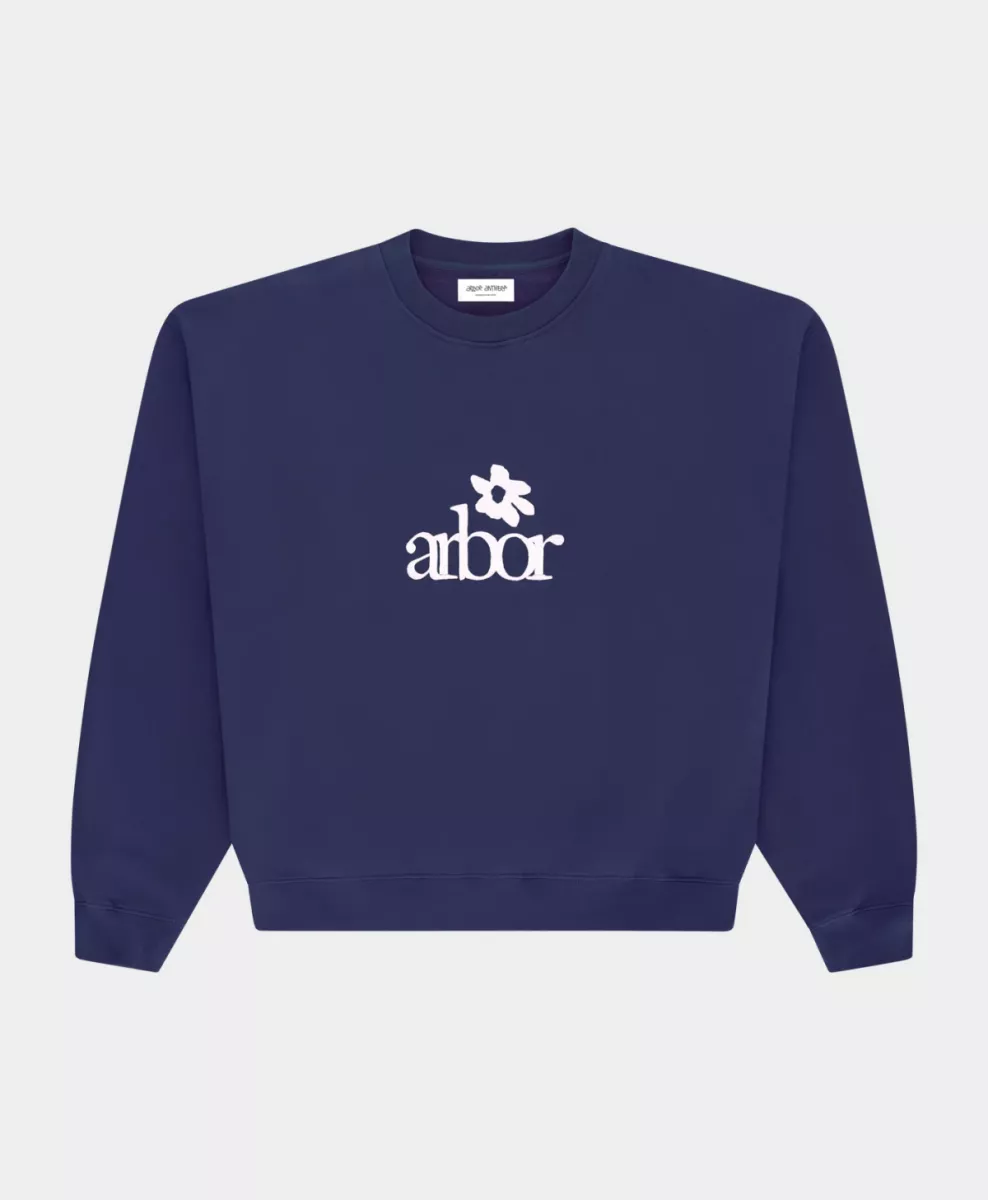 Arbor antwerp--Flower crewneck-Navy-NAVY