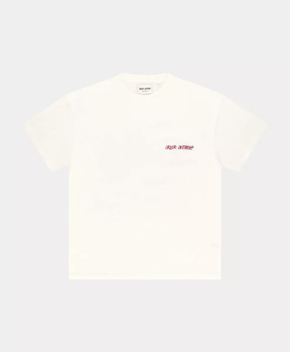 Arbor antwerp--Triple hearts t-shirt-Red-ROOD