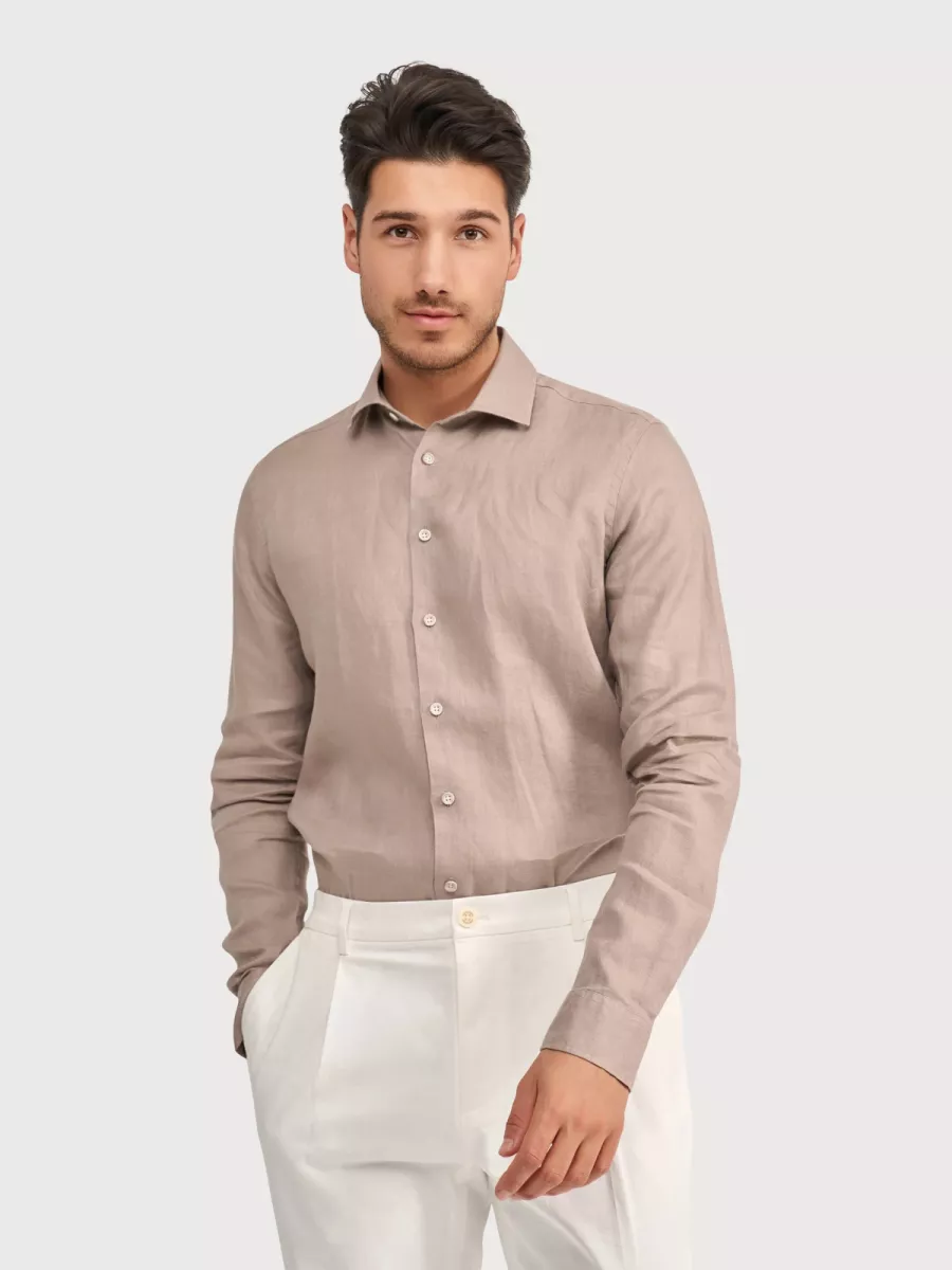 BLUE INDUSTRY-Shirt-6107.61-Taupe-TAUPE