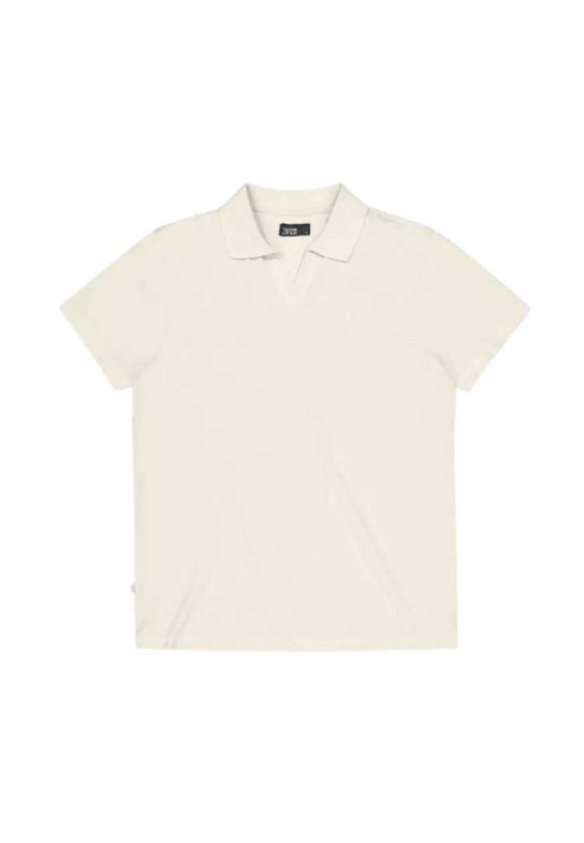 BUTCHER OF BLUE-Alain jersey polo-M2613030-618 Beige grey-CREME
