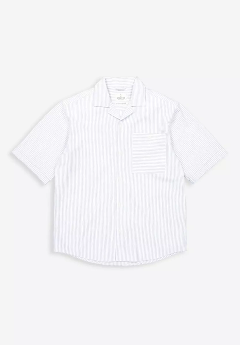 BUTCHER OF BLUE-Anthony resort stripe shirt ss-M2614013-823 Horizon blue-BLAUW