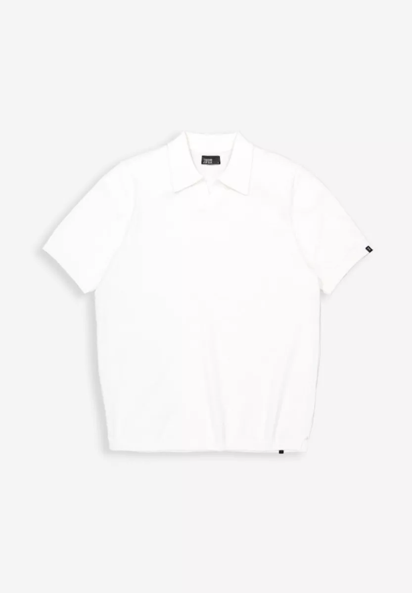 BUTCHER OF BLUE-Boucle knit polo-M2616003-112 Titan white-WIT