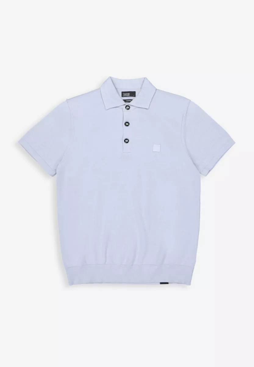 BUTCHER OF BLUE-Clifden co polo ss-M2616018-856 Shark blue-LICHT BLAUW