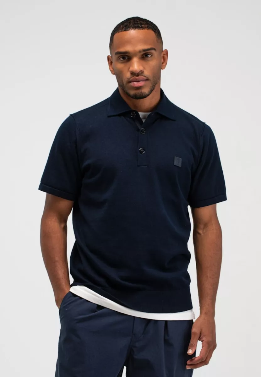 BUTCHER OF BLUE-Clifden co polo ss-M2616018-890 Alaska blue-BLAUW