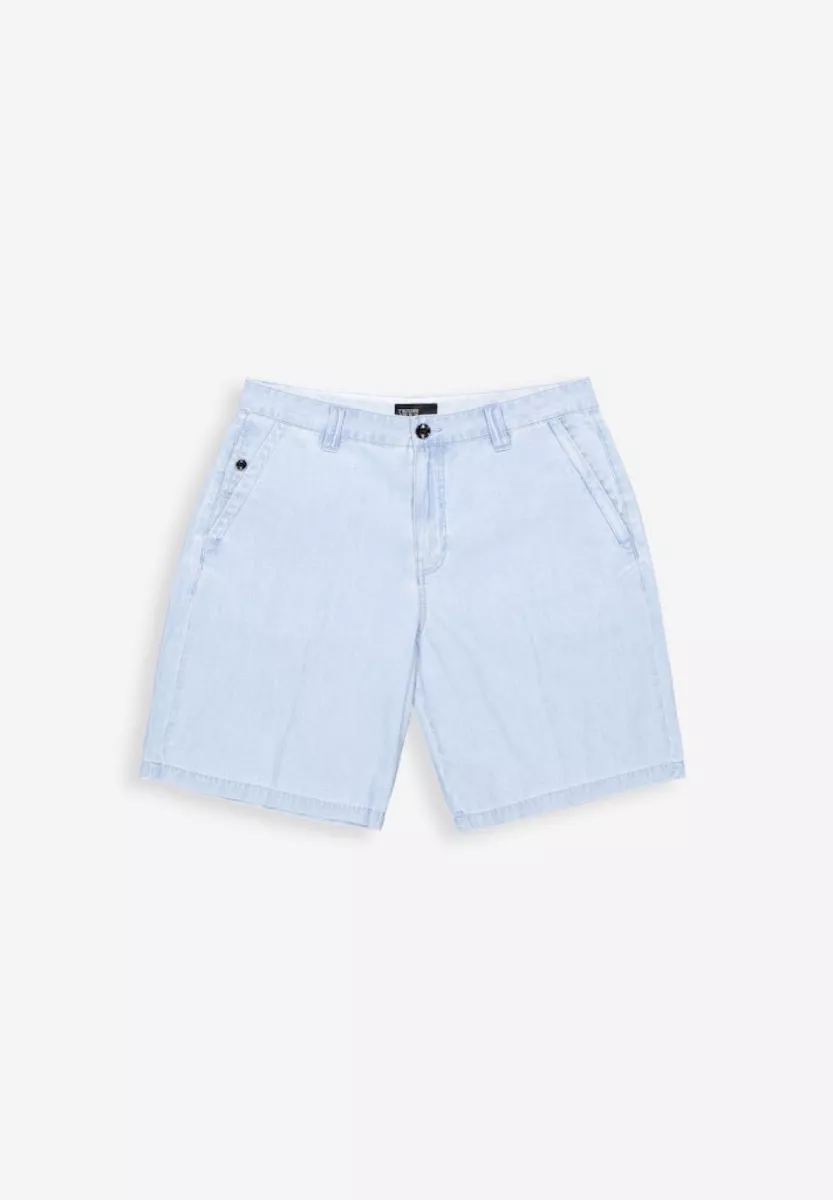BUTCHER OF BLUE-Dan chambray short-M2611016-856 Shark blue-LICHT BLAUW