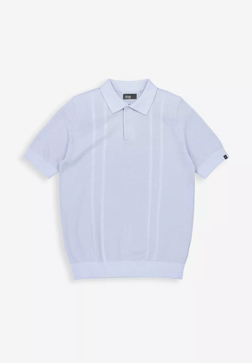 BUTCHER OF BLUE-Ripley knit polo-M2616001-856 Shark blue-LICHT BLAUW