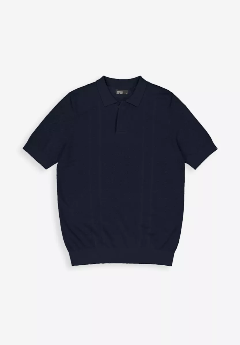 BUTCHER OF BLUE-Ripley knit polo-M2616001-890 Alaska blue-NAVY