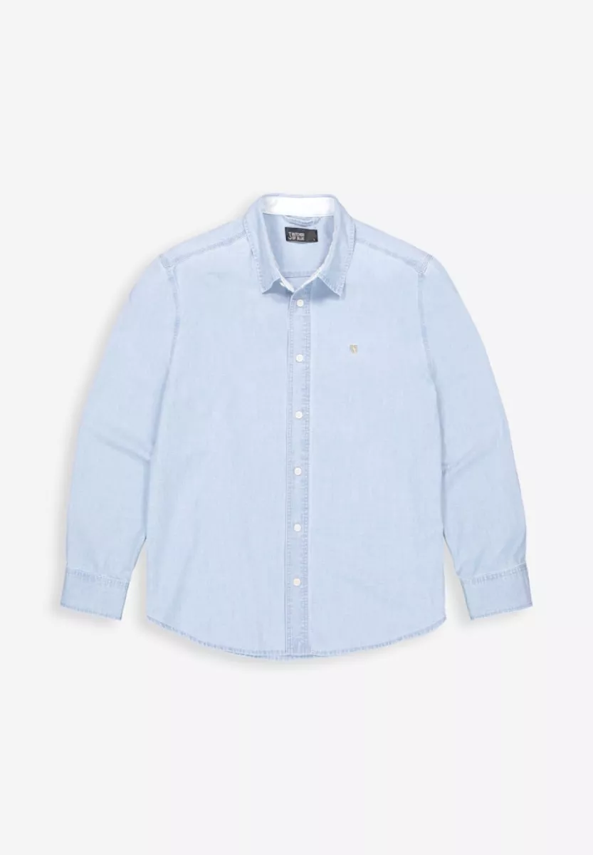 BUTCHER OF BLUE-Upton chambray shirt-M2614030-856 Shark blue-LICHT BLAUW