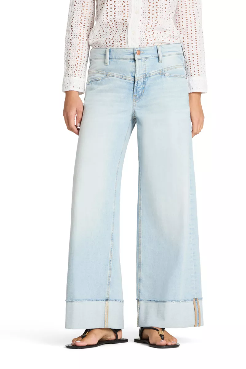 CAMBIO-Antonia-9132 0005 04-5317 Cross superbleached fringed-DENIM