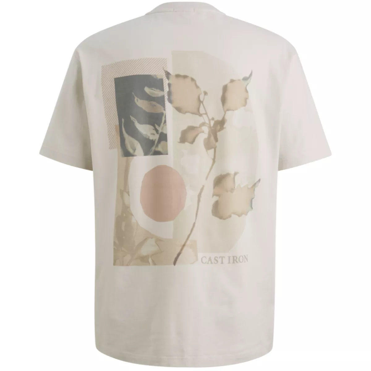 CAST IRON-Short sleeve r-neck relaxed fit peached-CTSS2603512-7178 White pattern-WIT