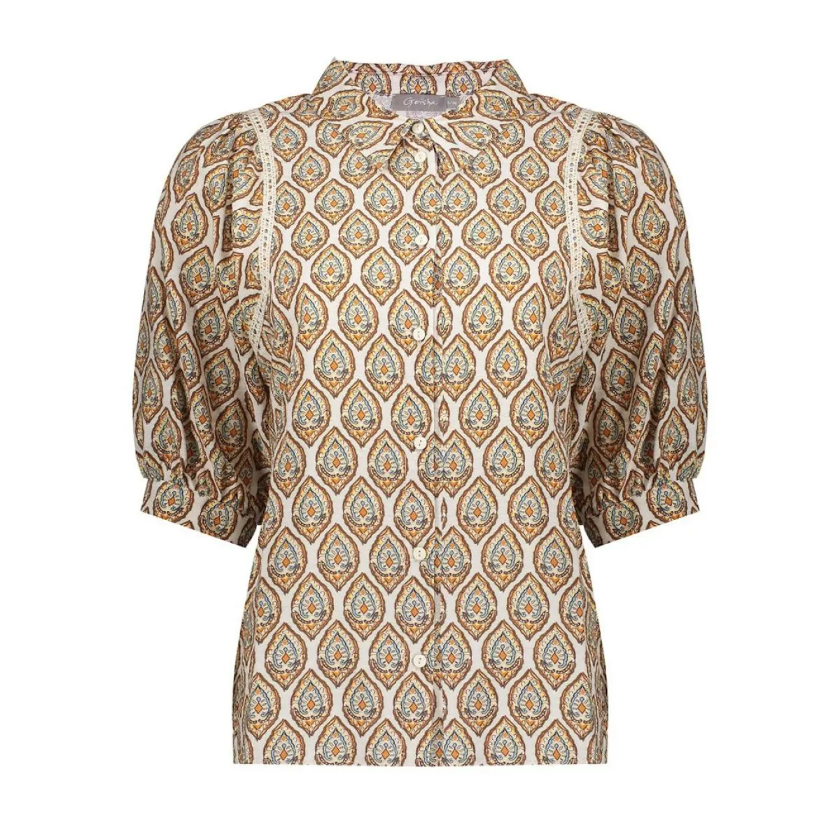 GEISHA-Blouse-63196-20-718 ecru/choclate brown-ECRU
