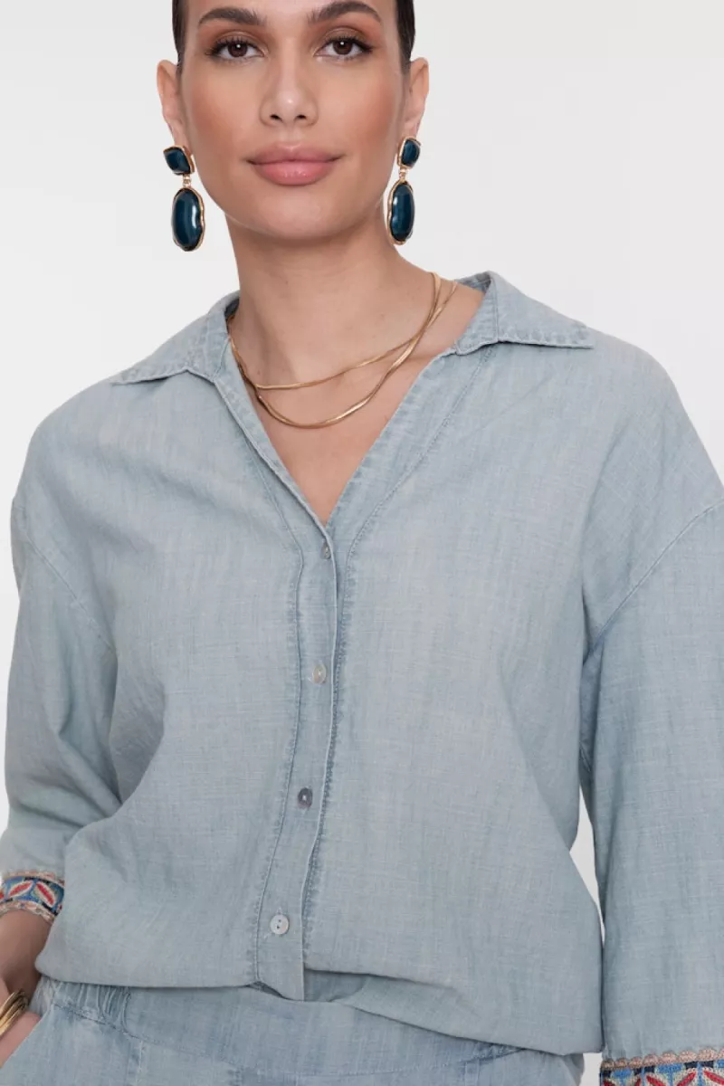 geisha-blouse-chambray-with-tape-63161-70-635-jeansblue-denim-2 GEISHA-Blouse chambray with tape-63161-70-635 Jeansblue-DENIM