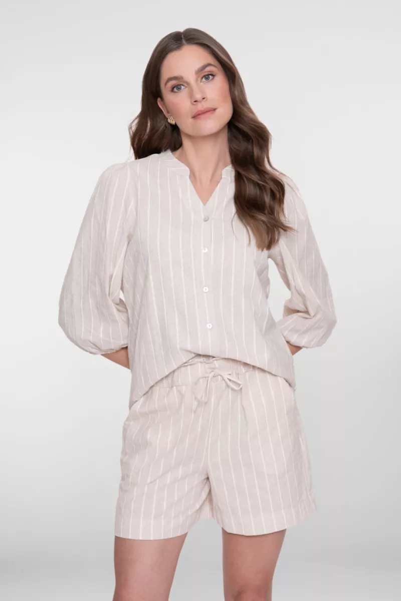 GEISHA-Blouse lurex stripe-63169-70-718 Ecru/lurex-ECRU