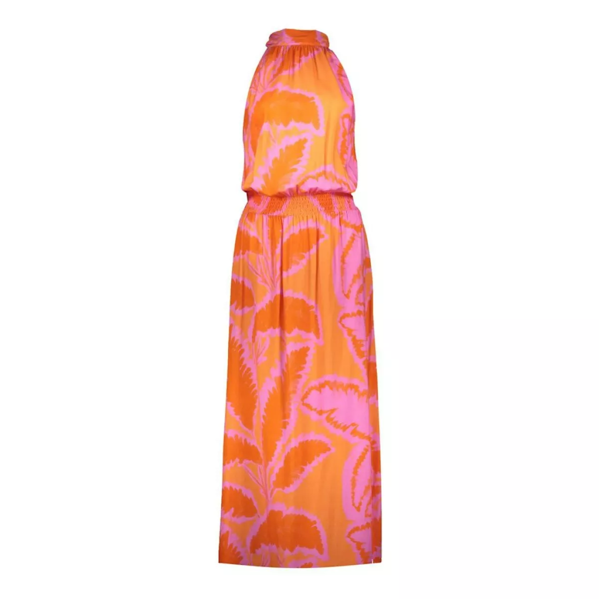 GEISHA-Dress halter-67358-70-445 Fuchsia/orange-FUCHSIA