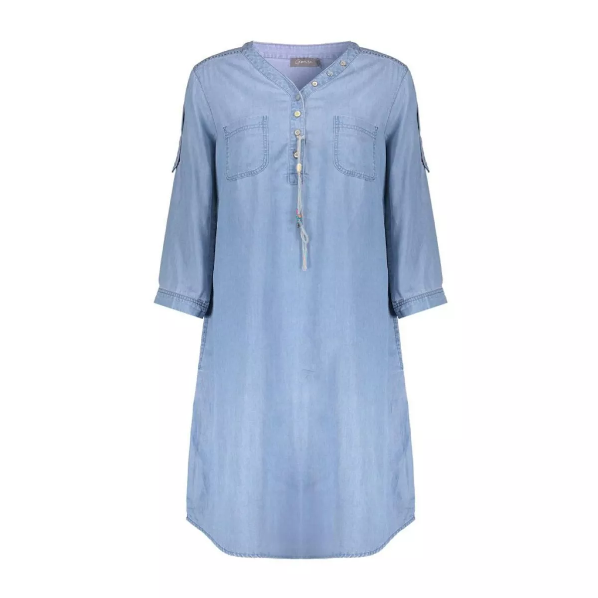 GEISHA-Dress lyocell ropes-JET-830 bleached denim-DENIM