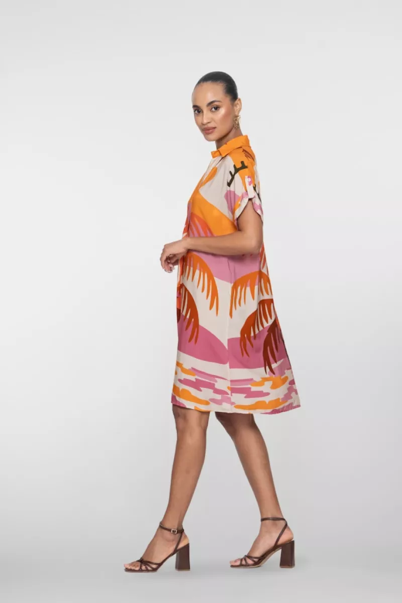 geisha-dress-palmtree-67357-70-420-pink-coral-rose-3 GEISHA-Dress palmtree-67357-70-420 Pink/coral-ROSE