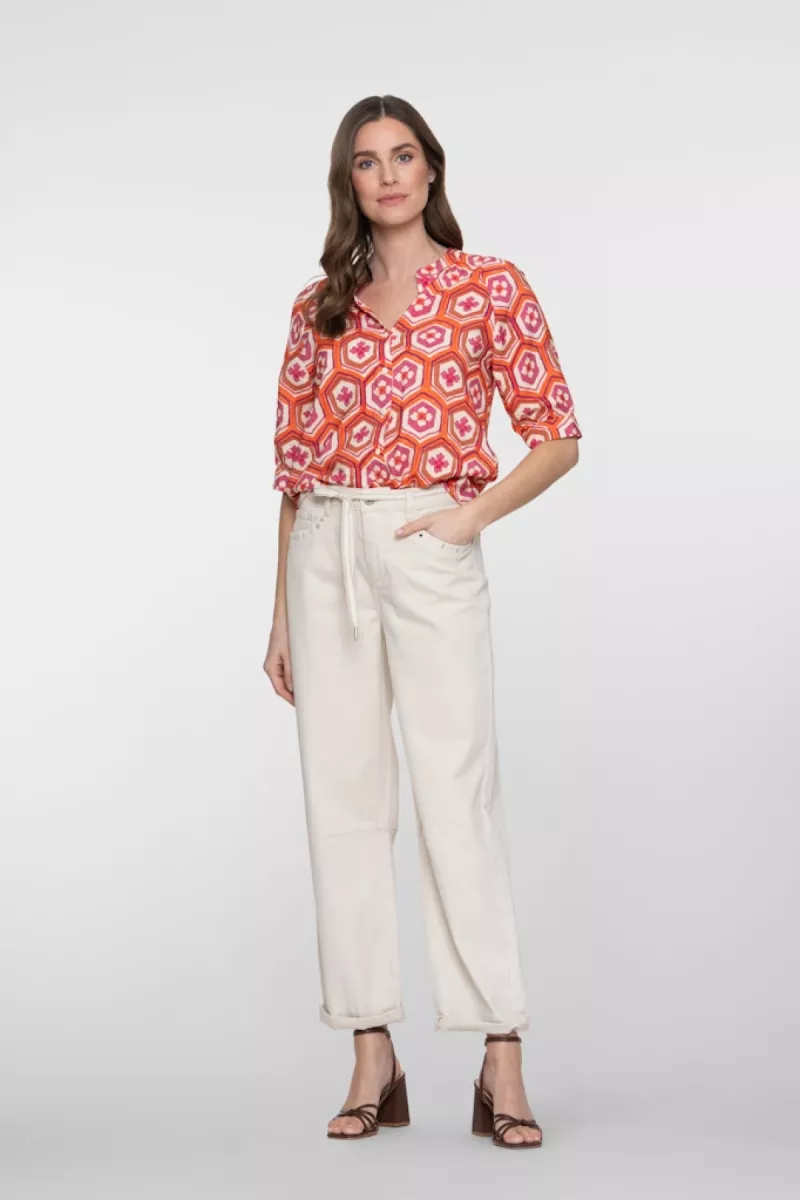 GEISHA-Jeans balloon linen mix-61011-10-718 Ecru raw linnen mix-ECRU