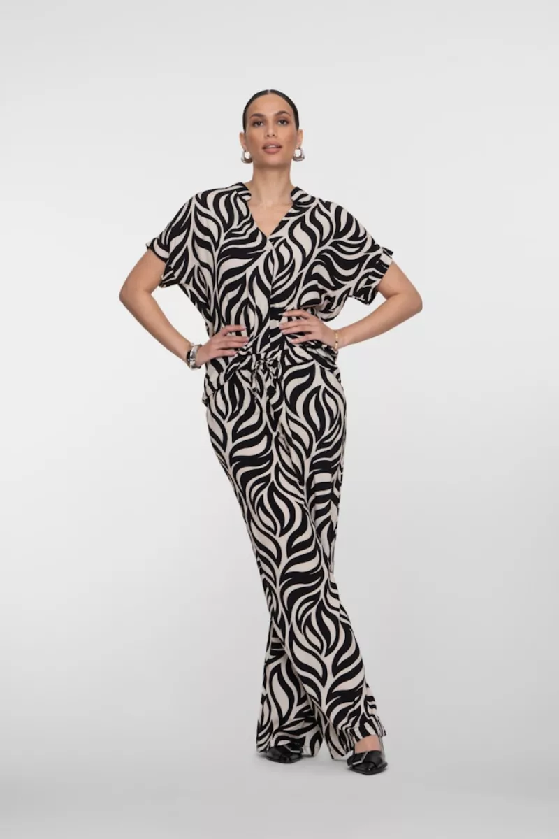 geisha-pants-bi-color-61230-70-999-black-sand-zwart-1 GEISHA-Pants bi-color-61230-70-999 black/sand-ZWART