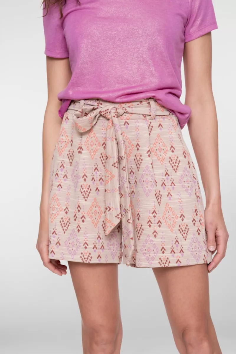 GEISHA-Short-61214-20-720 Sand/lila/orange-ZAND