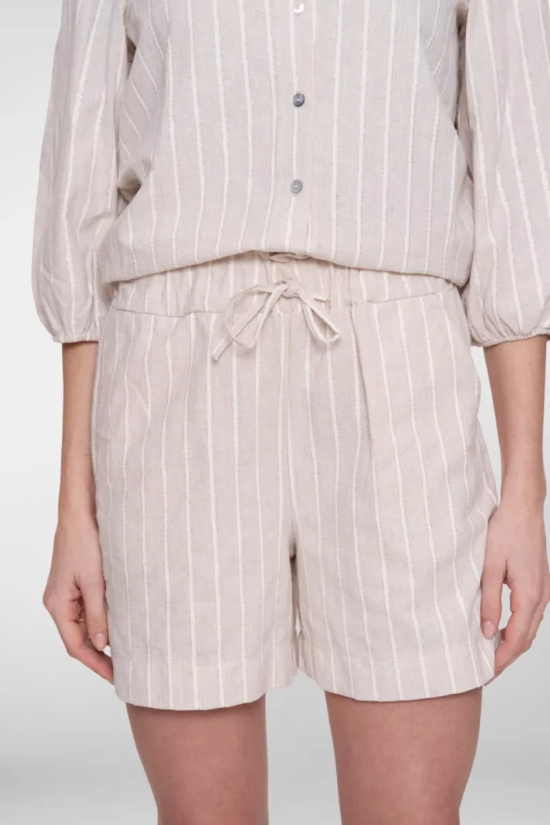 GEISHA-Shorts lurex stripe-61185-70-718 Ecru/lurex-ECRU