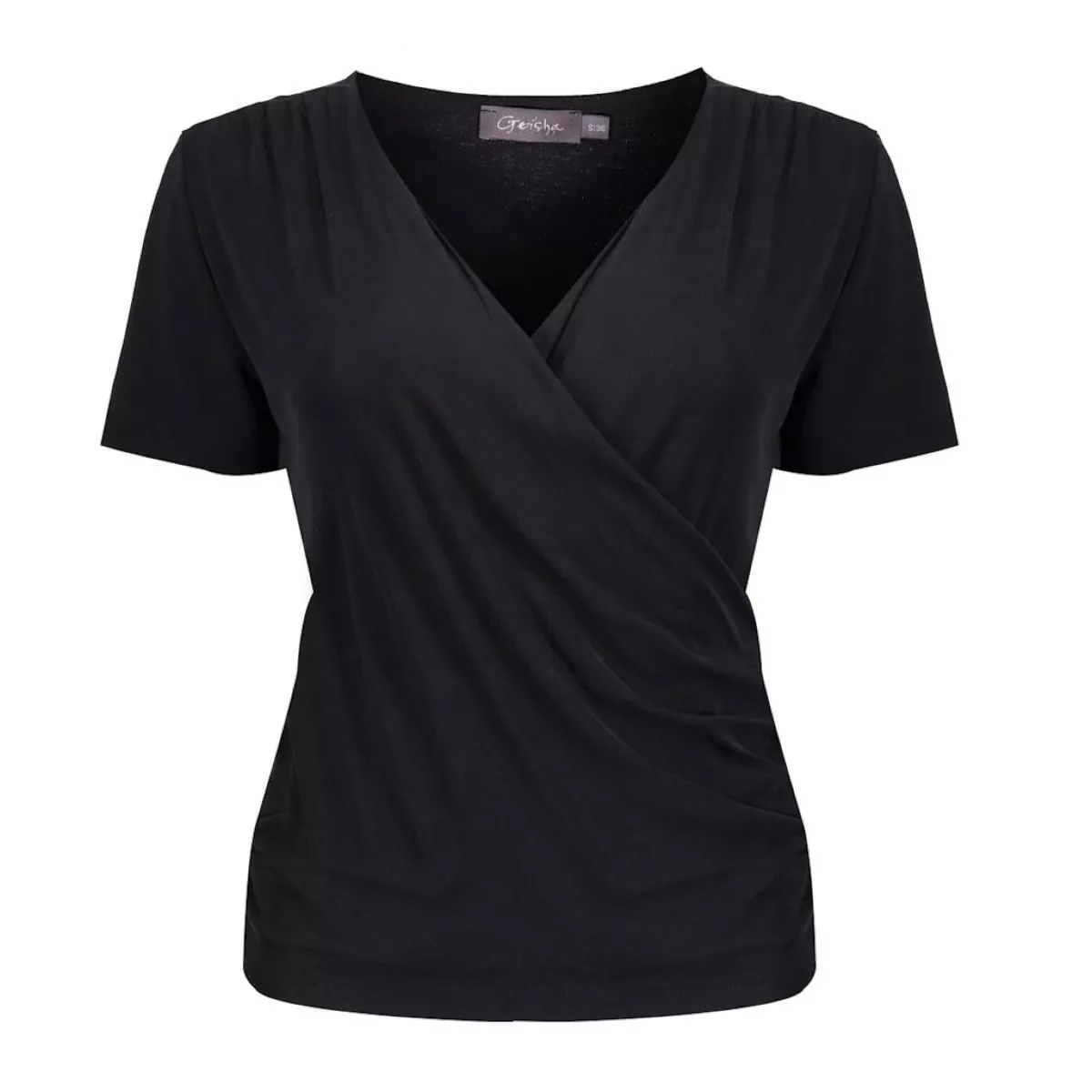 GEISHA-T-shirt crossed-62031-60-999 black-BLACK