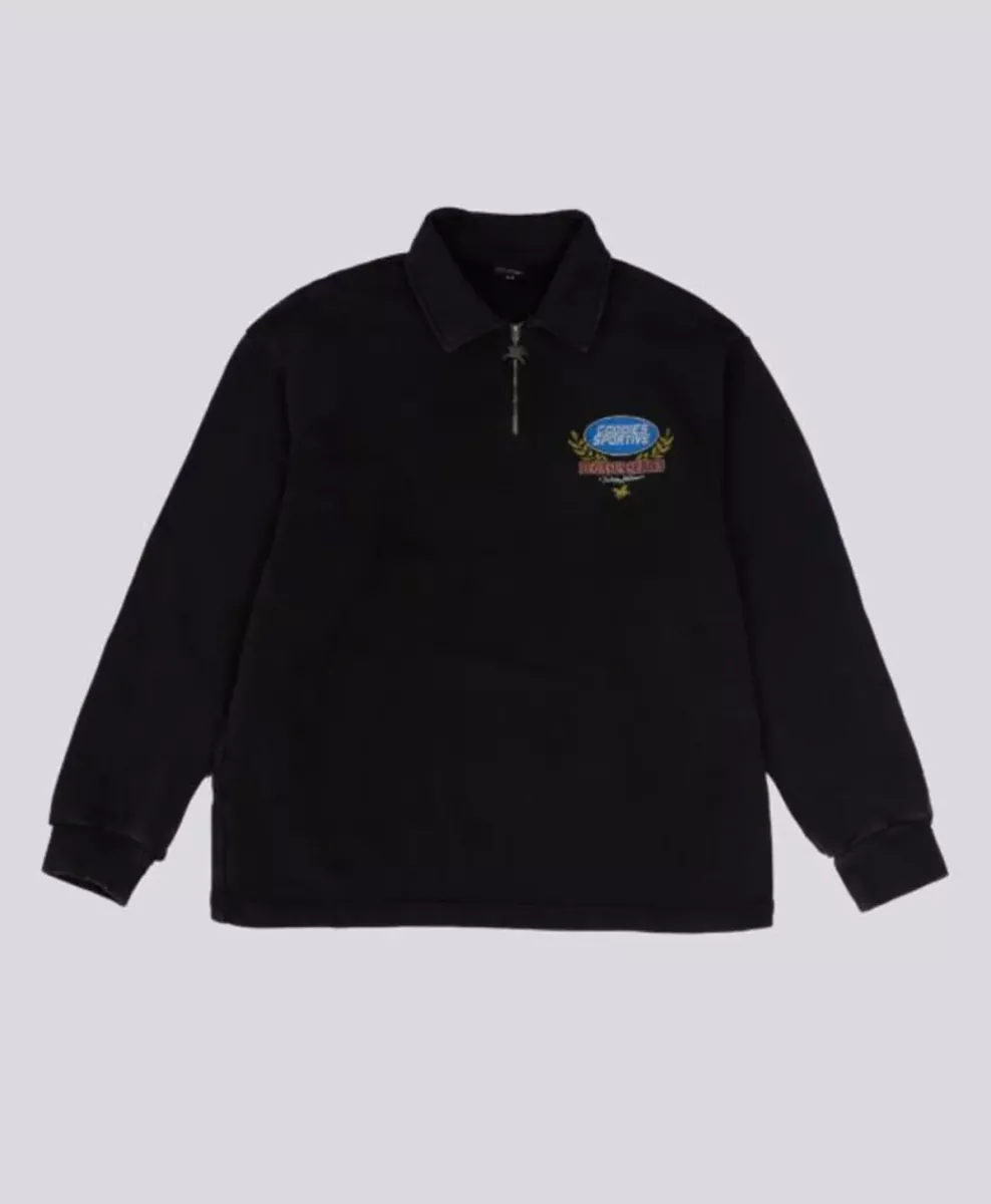 Goodies Sportive-Premium washed fadeout halfzipper-PWFH26-Black fadeout-ZWART