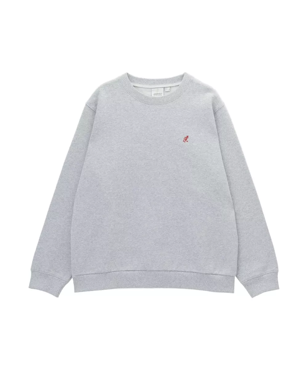 Gramicci-One point crew sweatshirt-G308-FT-Heather grey-GRIJS