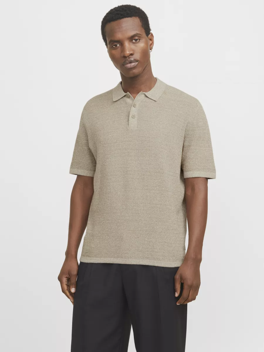 JACK & JONES-JJEGEORGE KNIT POLO SS SN-12268281-Coriander-GROEN