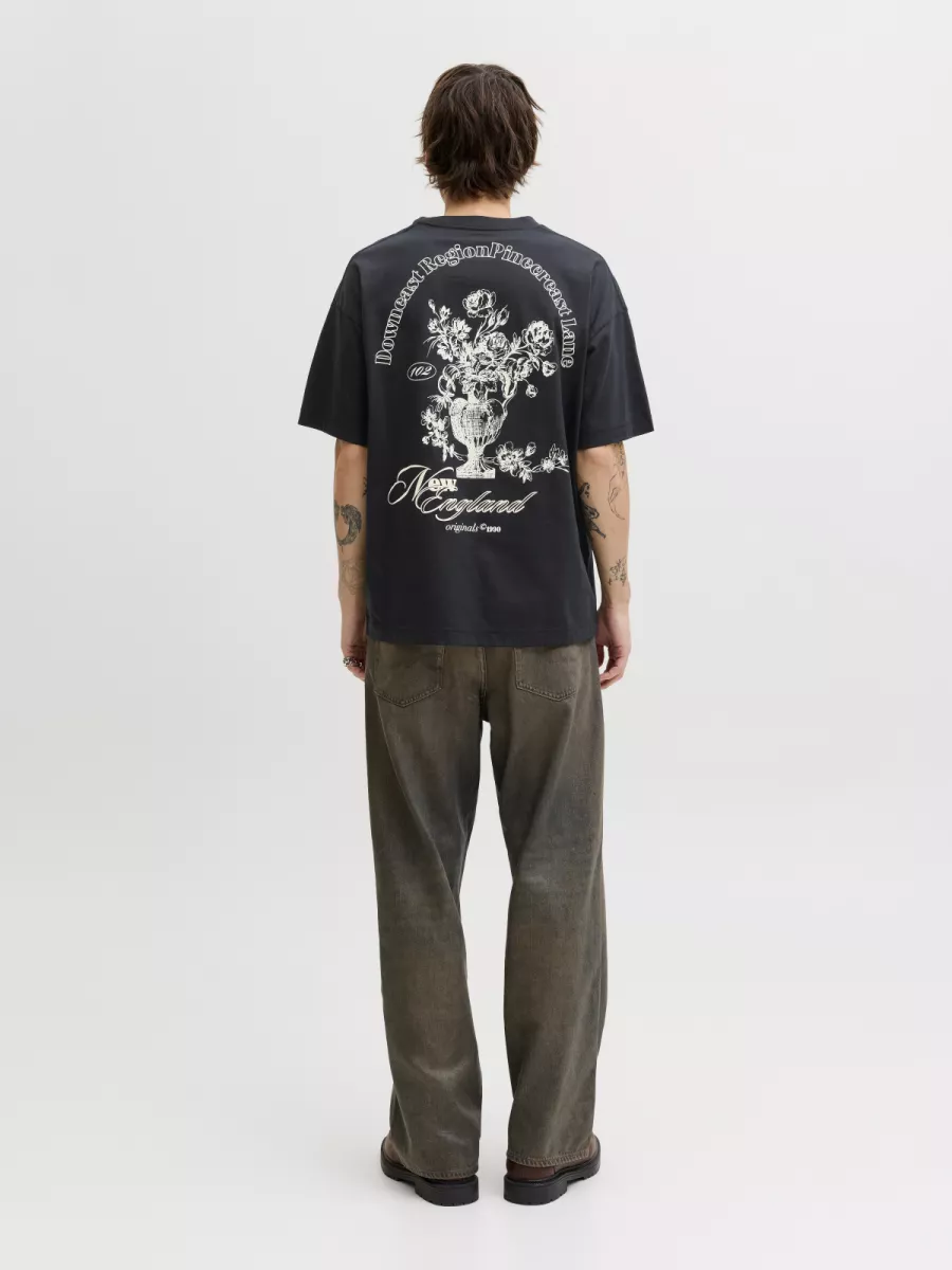 JACK & JONES-JORMAINE BACK TEE SS CREW NECK SN-12291780-Black-ZWART