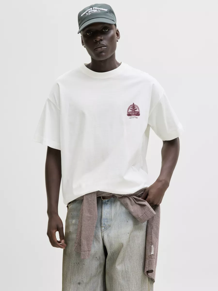 JACK & JONES-JORMAINE BACK TEE SS CREW NECK SN-12291780-Cloud dancer-OFF WHITE