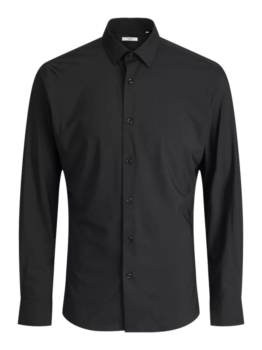 JACK & JONES-JPRBLAACTIVE STRETCH LS SHIRT SN-12282199-Black-ZWART