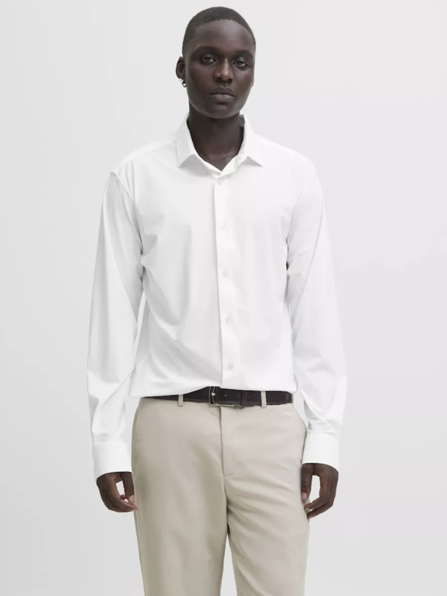 JACK & JONES-JPRBLAACTIVE STRETCH LS SHIRT SN-12282199-White-WIT