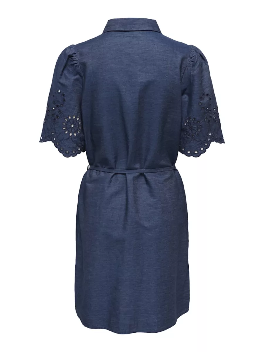 JDY-JDYBILLE 2/4 CHAMBRAY MIDI DRESS WV-15373077-Medium Blue Denim-MIDDEN DENIM