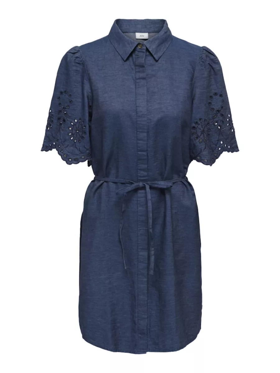 JDY-JDYBILLE 2/4 CHAMBRAY MIDI DRESS WV-15373077-Medium Blue Denim-MIDDEN DENIM