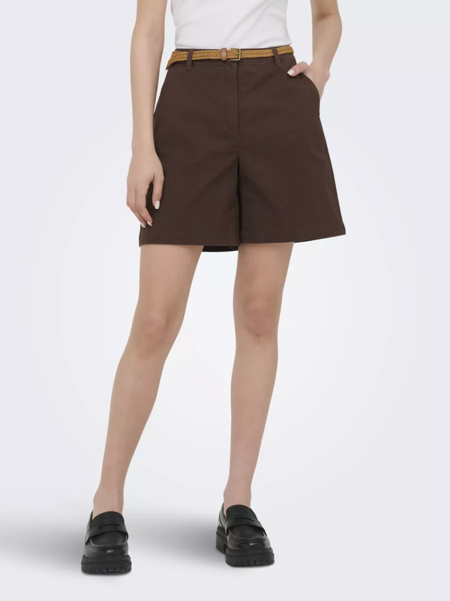 JDY-JDYCHICAGO MW BERMUDA SHORTS WVN NO-15369843-Chicory Coffee-CAFE