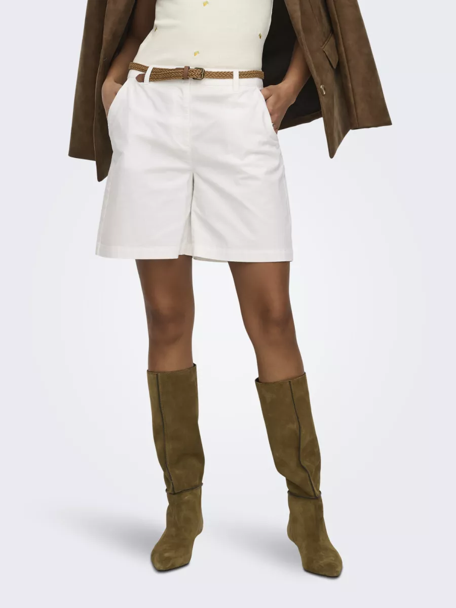 JDY-JDYCHICAGO MW BERMUDA SHORTS WVN NO-15369843-Snow White-WOL WIT