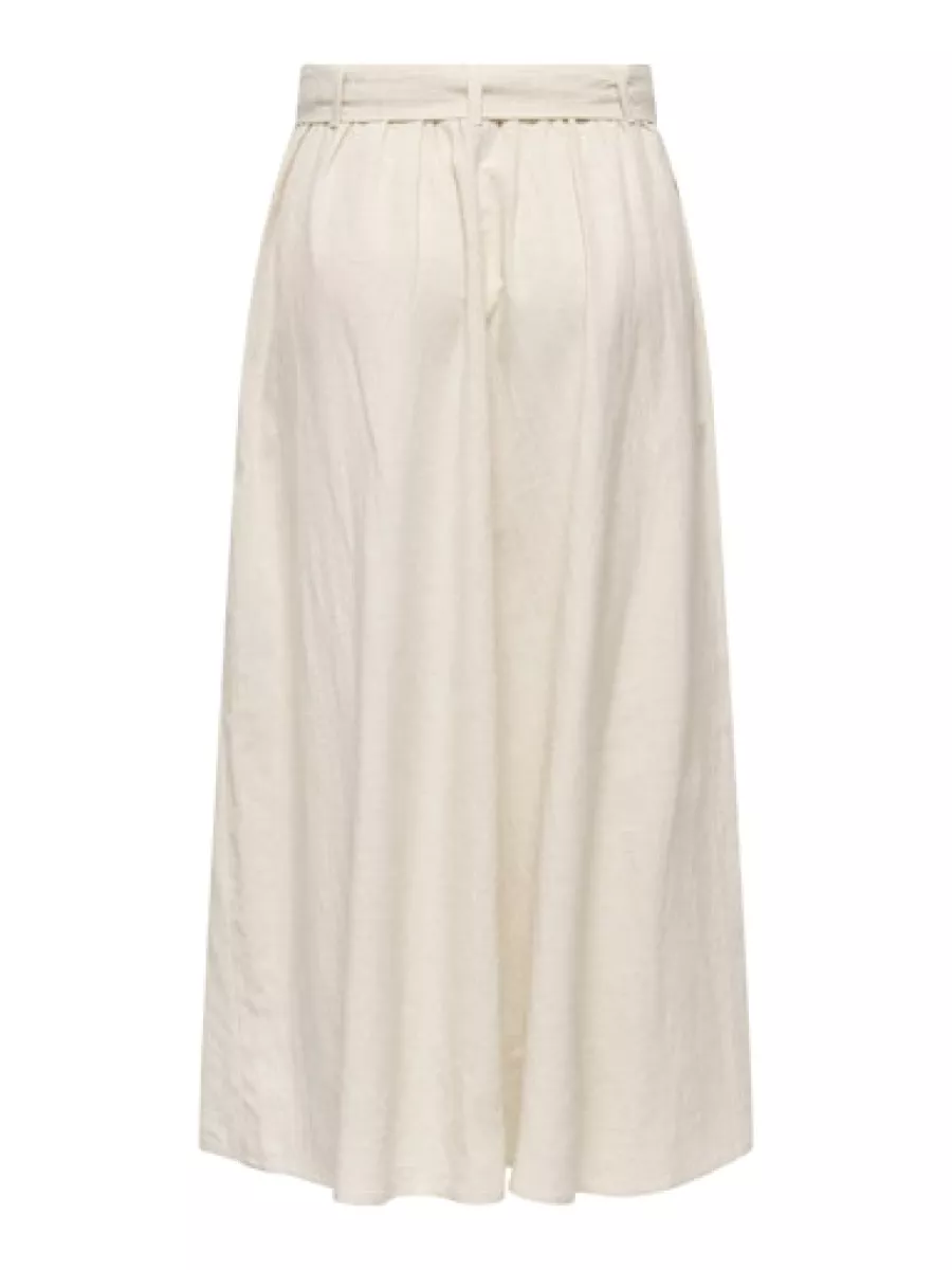 JDY-JDYMILAN LINEN HW BELTED SKIRT WVN-15366394-Oatmeal-GRIJS MELEE