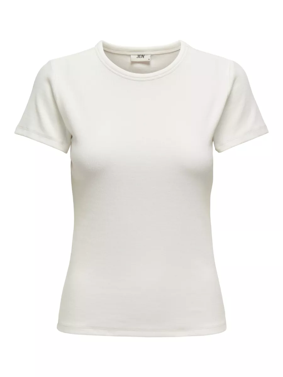 JDY-JDYSOLAR S/S O NECK TOP JRS NOOS-15314449-Cloud Dancer-CREME