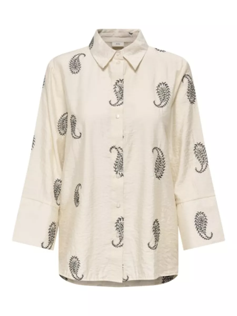 JDY-JDYTHEA 7/8 EMBROIDERY SHIRT WVN-15367956-Black Paisley-ZWART COMBINATIES