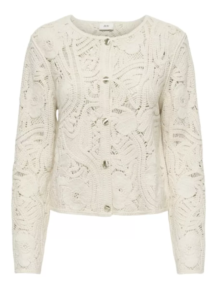 JDY-JDYZANKA L/S CROCHET CARDIGAN JRS-15372593-Cloud Dancer-CREME